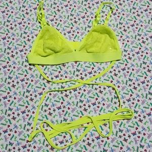 Lime Green PrettyLittleThing Bikini Wrap Top